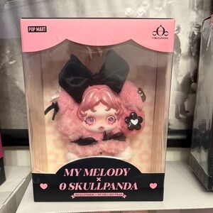 My Melody x Skullpanda Plush Doll with Black Bow